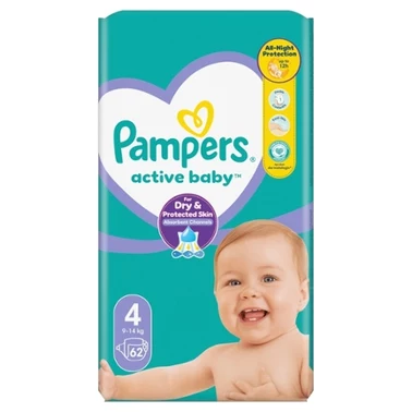 Pampers Active Baby 4, 62 Pieluszek,9kg-14kg - 0