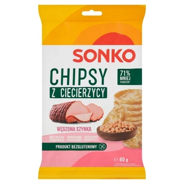 Sonko Chipsy z ciecierzycy wędzona szynka 60 g - 0
