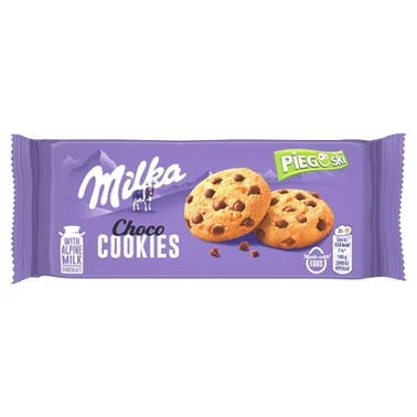 Milka Pieguski Choco Cookies Ciasteczka z kawałkami czekolady mlecznej 135 g - 0