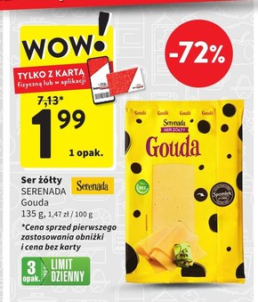 Serenada Ser żółty Gouda 135 g niska cena