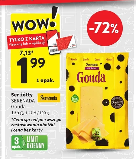 Serenada Ser żółty Gouda 135 g