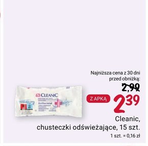 Cleanic Antibacterial Chusteczki odświeżające 15 sztuk niska cena