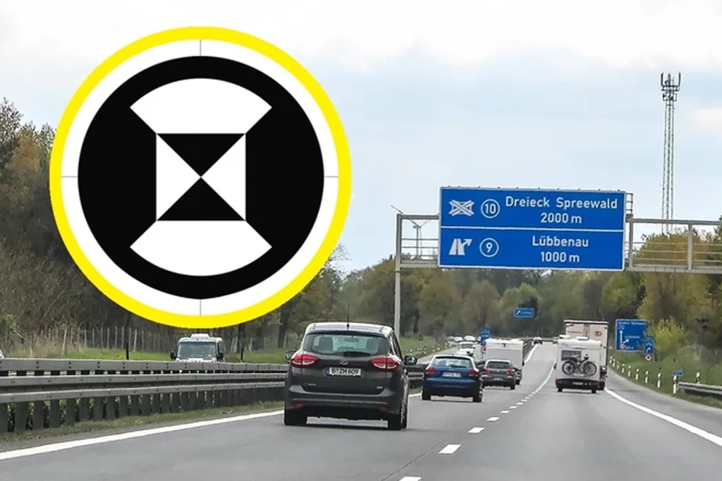 Klepsydra na niemieckich autostradach. Co oznacza ten znak?