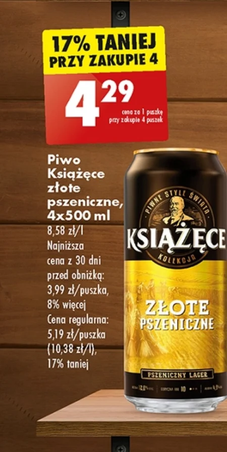 Książęce Złote Pszeniczne Piwo 500 ml