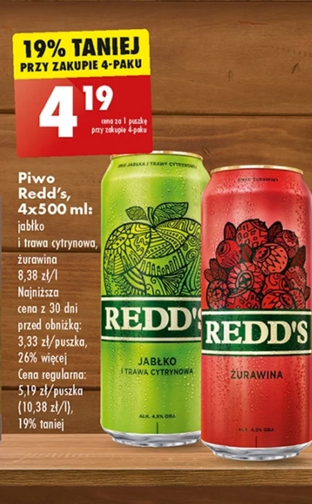 Redd's Piwo smak żurawiny 500 ml