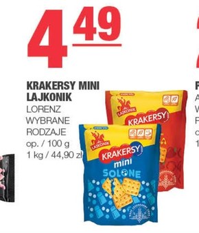 Lajkonik Krakersy mini solone 100 g niska cena