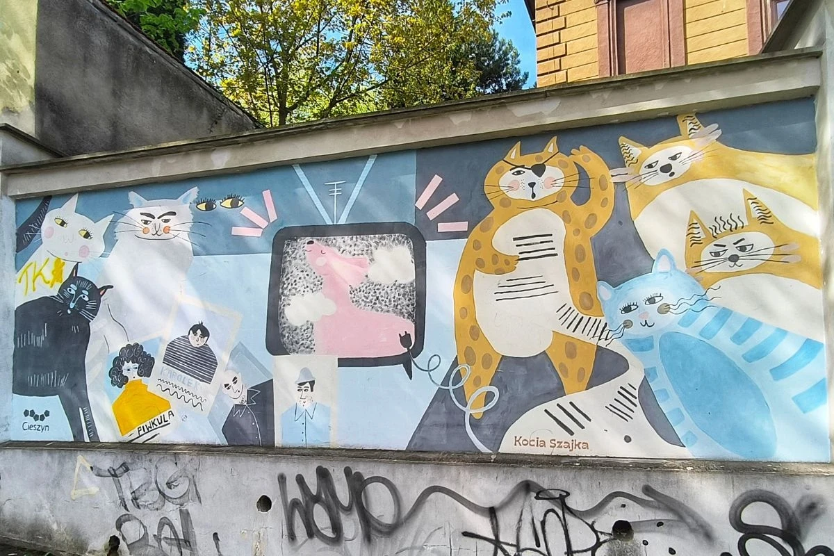 Jeden z cieszyńskich murali