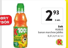 Kubuś 100% Sok banan marchew jabłko 300 ml niska cena