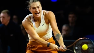 Aryna Sabalenka w meczu z Igą Świątek, finał WTA Stuttgart 2023
