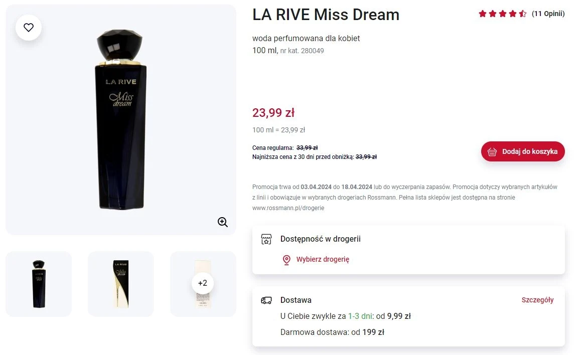 Rossmann oferuje promocję na perfumy LA RIVE!