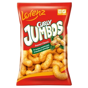 Lorenz Curly Jumbos Chrupki kukurydziane ze świeżo zmielonymi orzeszkami ziemnymi 100 g - 0