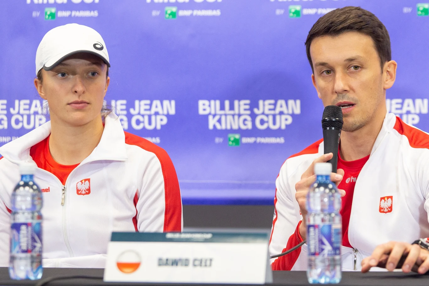 Iga Świątek i kapitan reprezentacji Polski - Dawid Celt