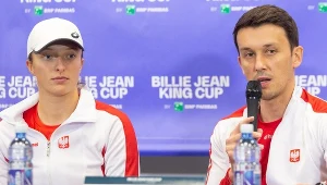 Iga Świątek i kapitan reprezentacji Polski - Dawid Celt