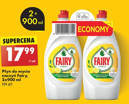 Fairy Original Cytryna Green Płyn do mycia naczyń z. Bez namaczania, bez tłuszczu, bez problemu 1.8L
