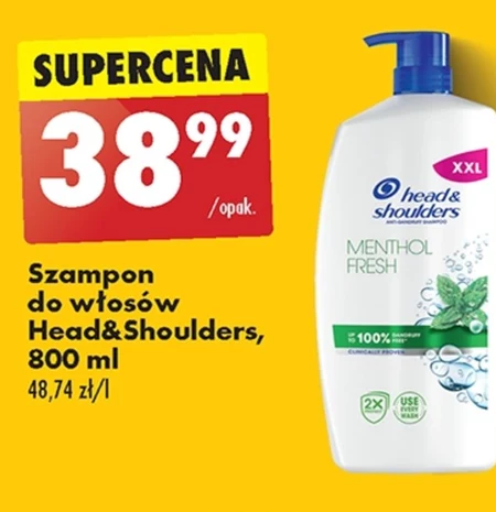 Head & Shoulders Menthol Fresh Codzienny Szampon Przeciwłupieżowy 800 ml z Pompką