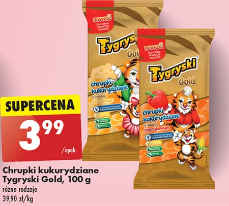 Tygryski Gold Chrupki kukurydziane o smaku paprykowym 100 g
