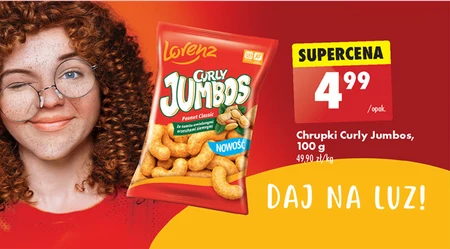 Lorenz Curly Jumbos Chrupki kukurydziane ze świeżo zmielonymi orzeszkami ziemnymi 100 g