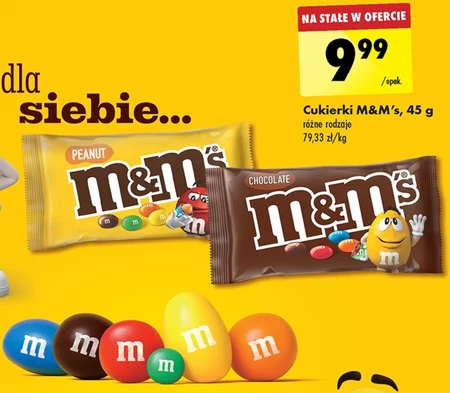 M&M's Peanut Orzeszki ziemne oblane czekoladą w kolorowych skorupkach 45 g