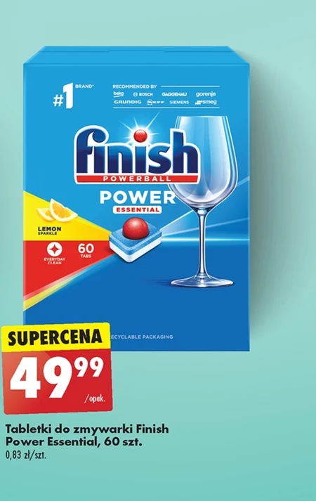 Finish Power Essential Lemon Tabletki do zmywarki 60 sztuk