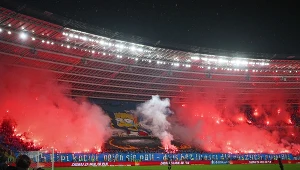 Kibice Ruchu Chorzów na Wielkich Derbach Śląska