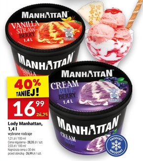 Manhattan Lody z serkiem twarogowym i lody pomarańczowe 1400 ml niska cena