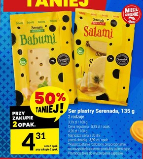 Serenada Ser żółty Salami 135 g niska cena