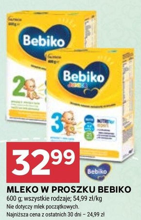 Bebiko Junior 3 Odżywcza formuła na bazie mleka dla dzieci powyżej 1. roku o smaku waniliowym 600 g niska cena