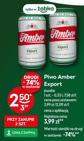 Amber Export Piwo jasne 330 ml niska cena