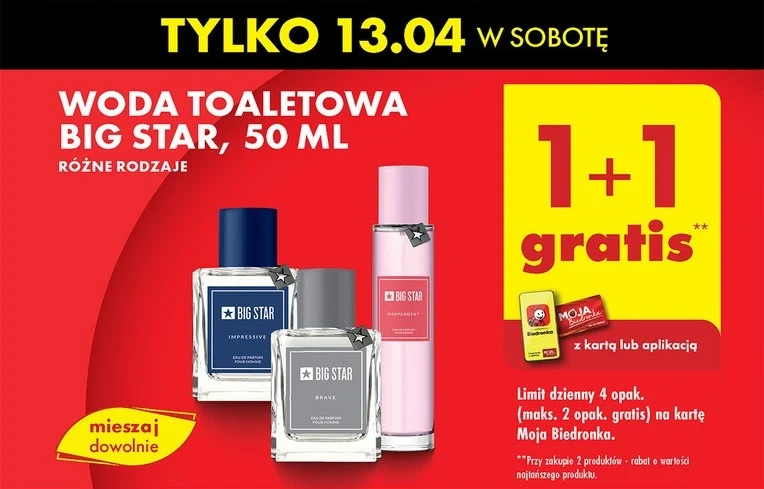 Perfumy Big Star za darmo w Biedronce! 