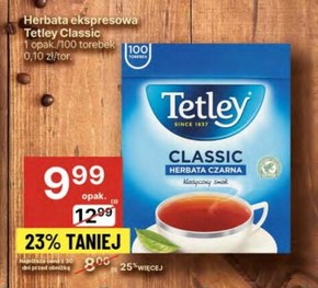 Tetley Classic Herbata czarna 150 g (100 x 1,5 g) niska cena