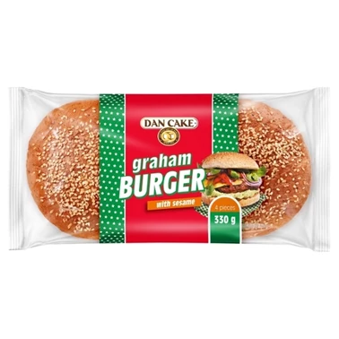 Dan Cake Bułki pszenne z sezamem do hamburgerów 330 g (4 x 82,5 g) - 1