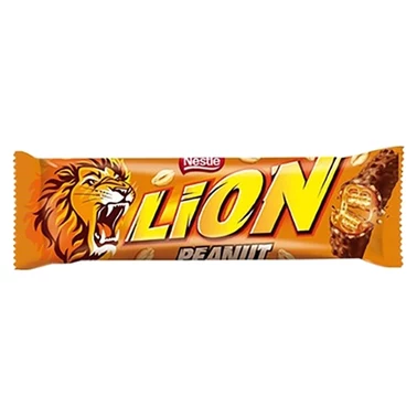 Lion Peanut Nadziewany wafel z karmelem płatkami pszennymi oblany czekoladą mleczną 41 g - 1