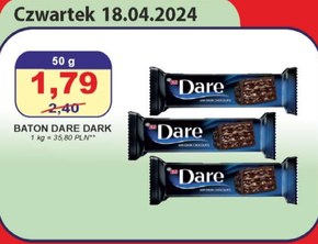 Eti Dare Wafel w czekoladzie deserowej z kremem czekoladowym 50 g niska cena