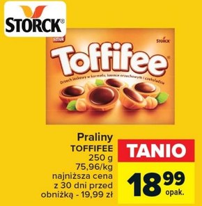 Toffifee Orzech laskowy w karmelu kremie orzechowym i czekoladzie 250 g (30 sztuk) niska cena