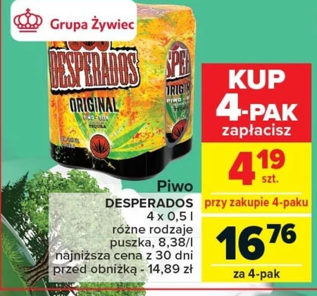 Desperados Original Piwo 4 x 500 ml