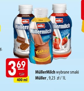 Müller Müllermilch Napój mleczny o smaku truskawkowym 400 g niska cena