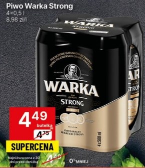 Warka Strong Piwo jasne 4 x 500 ml niska cena