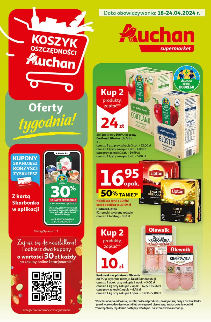 Gazetka promocyjna Auchan Supermarket - ważna od 18. 04. 2024 do 24. 04. 2024