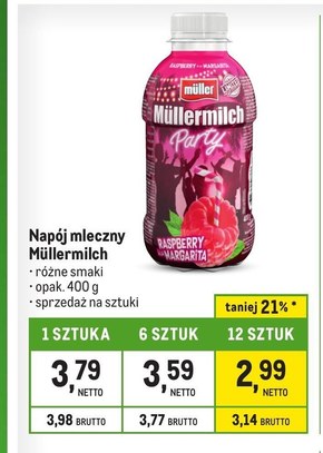 Müller Müllermilch Napój mleczny o smaku truskawkowym 400 g niska cena