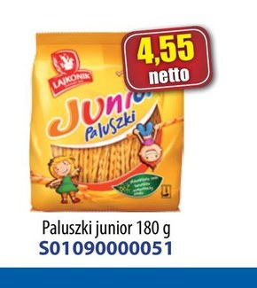 Lajkonik Junior Paluszki o smaku waniliowym 180 g niska cena