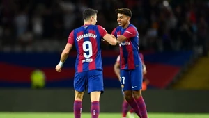 Lamine Yamal (z prawej) i Robert Lewandowski