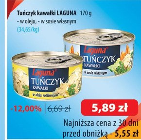Laguna Tuńczyk kawałki w oleju roślinnym 170 g niska cena