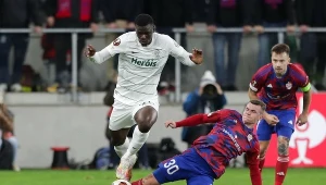 Ousmane Diomande w meczu z Rakowem Częstochowa, 26.10.2023 r.