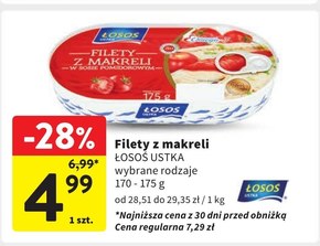 Łosoś Ustka Filety z makreli w sosie pomidorowym 175 g niska cena