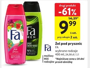 Fa Men Sport Energy Boost Żel pod prysznic z formułą 3w1 o zapachu guarany i żeń-szenia 400 ml niska cena