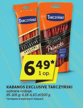 Tarczyński Kabanosy Exclusive paluszki wieprzowe 95 g niska cena