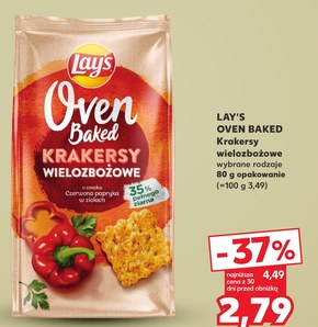 Lay's Oven Baked Krakersy wielozbożowe o smaku czerwona papryka w ziołach 80 g niska cena