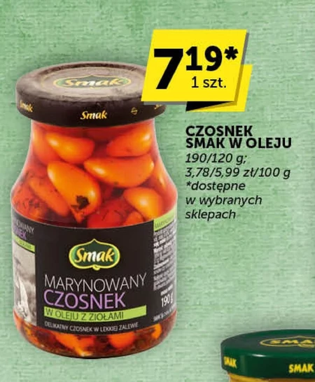 Smak Marynowany czosnek w oleju z ziołami 190 g
