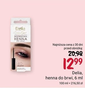 Delia Cosmetics Eyebrow Expert Jednoskładnikowa ekspresowa henna do brwi 4.0 brązowy 6 ml niska cena