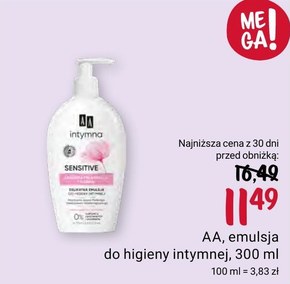 AA Intymna Ochrona&Pielęgnacja Sensitive emulsja do higieny intymnej dozownik 300 ml niska cena